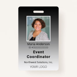 Tarjeta De Identificación Insignia de identificación negra de gradiente de e