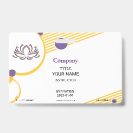 Tarjeta De Identificación Insignia de Instructor de Yoga