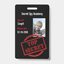 Tarjeta De Identificación Insignia de Invitación de Agente Secreto de Fiesta