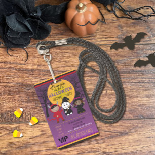 Tarjeta De Identificación Insígnia de invitación para fiesta de disfraces de