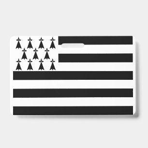 Tarjeta De Identificación Insignia de la bandera de Bretaña (Gwenn-ha-du)