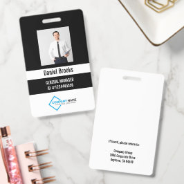 Tarjeta De Identificación Insígnia de logotipo de empleado con foto personal