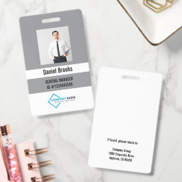 Tarjeta De Identificación Insígnia de logotipo de empleado con foto personal