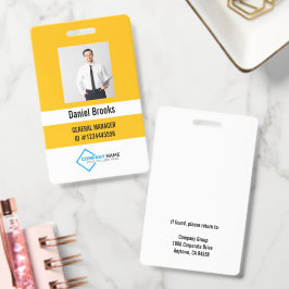 Tarjeta De Identificación Insígnia de logotipo de empleado con foto personal