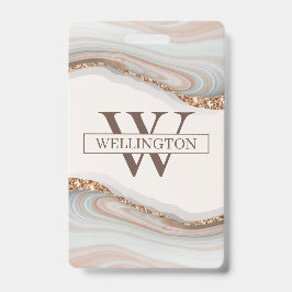 Tarjeta De Identificación Insignia de mármol de piedra de ágata