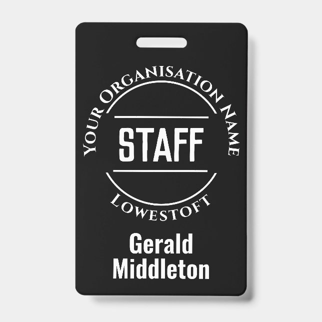 Tarjeta De Identificación Insignia de miembro del personal (Parte frontal)