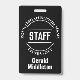 Tarjeta De Identificación Insignia de miembro del personal