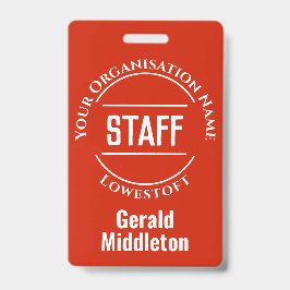 Tarjeta De Identificación Insignia de miembro del personal