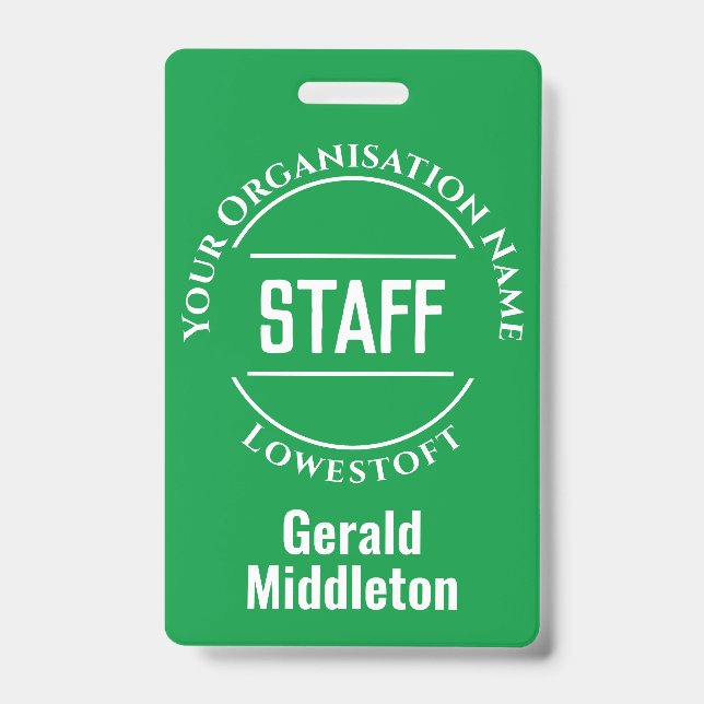 Tarjeta De Identificación Insígnia de miembro del personal (Parte frontal)