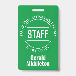 Tarjeta De Identificación Insígnia de miembro del personal