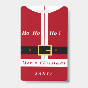Tarjeta De Identificación Insígnia de Navidad Tu nombre Papá Noel Regalo