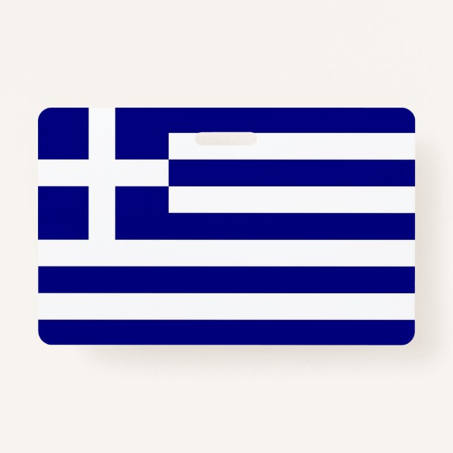 Tarjeta De Identificación Insignia de nombre con bandera de Grecia (Anverso)