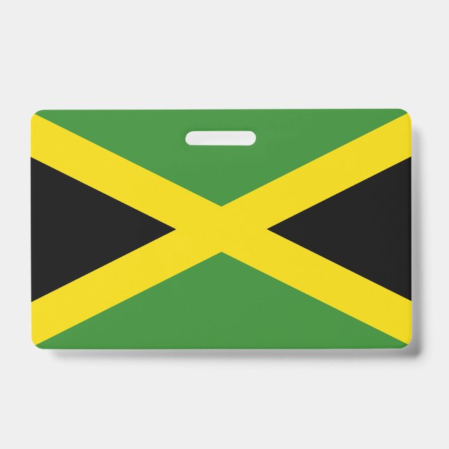 Tarjeta De Identificación Insignia de nombre con bandera de Jamaica (Parte frontal)