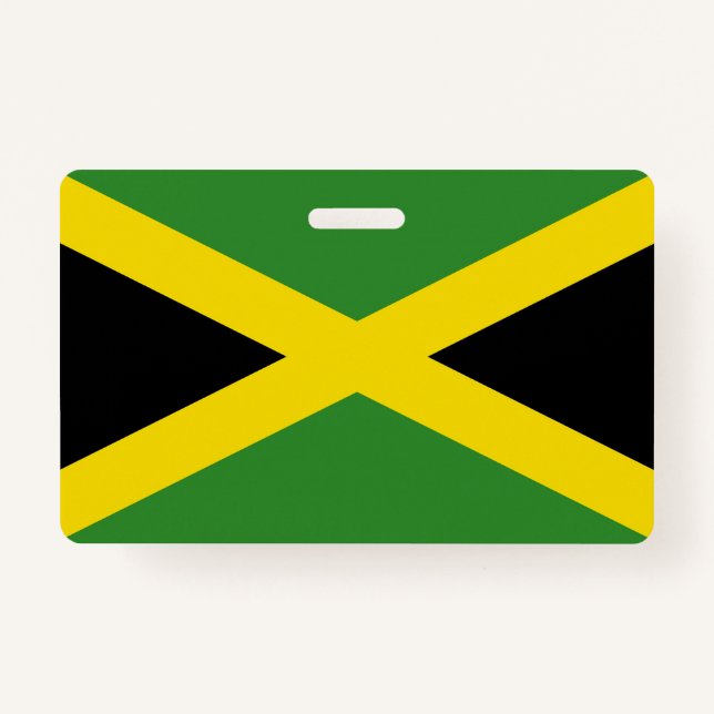 Tarjeta De Identificación Insignia de nombre con bandera de Jamaica (Anverso)