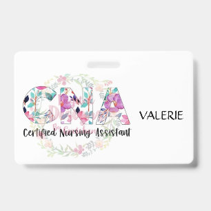 Tarjeta De Identificación Insignia de nombre de auxiliar de enfermería certi