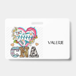 Tarjeta De Identificación Insignia de nombre de auxiliar de enfermería certi