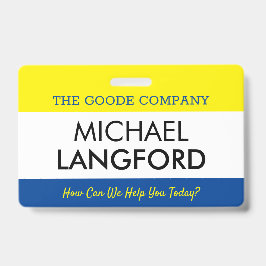 Tarjeta De Identificación Insignia de nombre de empleado| Texto Personalizad