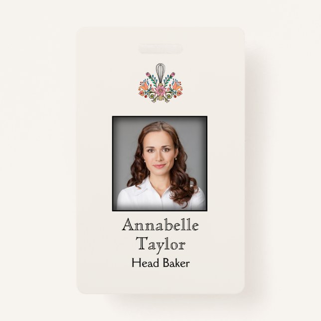 Tarjeta De Identificación Insignia de nombre de panadería (Anverso)