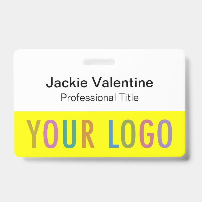 Tarjeta De Identificación Insignia de nombre de PVC amarillo con bobina de c (Parte frontal)