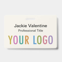 Insignia de nombre de PVC de Ecru con clip de bobi