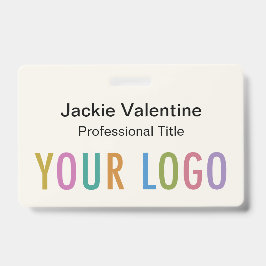 Tarjeta De Identificación Insignia de nombre de PVC de Ecru con clip de bobi