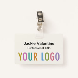 Tarjeta De Identificación Insignia de nombre de PVC de Ecru con clip de bobi