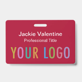 Tarjeta De Identificación Insignia de nombre de PVC rojo oscuro con bobina d
