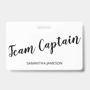 Tarjeta De Identificación Insígnia de nombre del capitán del equipo