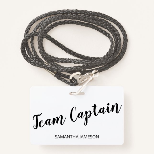 Tarjeta De Identificación Insignia de nombre del capitán del equipo (Anverso son cordón)