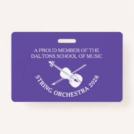 Tarjeta De Identificación Insignia de nombre personalizada de la orquesta de