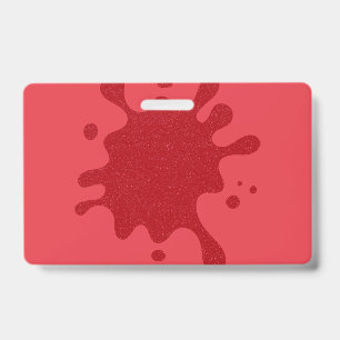 Tarjeta De Identificación Insígnia de nombre personalizado Rojo Tomate Splas