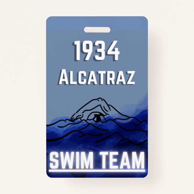 Tarjeta De Identificación Insignia de Novedad de equipo de Swim (Anverso)