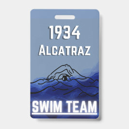 Tarjeta De Identificación Insignia de Novedad del Equipo de Natación