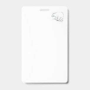 Tarjeta De Identificación insignia de oso polar vertical pequeño oso