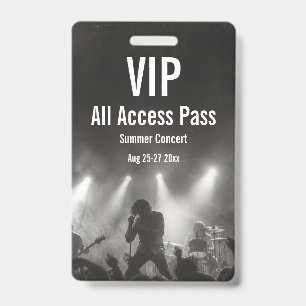Tarjeta De Identificación Insígnia de pase de acceso total VIP personalizada