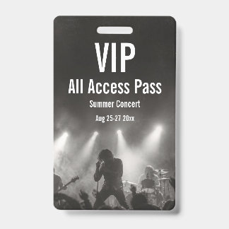 Tarjeta De Identificación Insígnia de pase de acceso total VIP personalizada