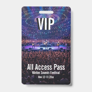 Tarjeta De Identificación Insígnia de pase de acceso total VIP personalizado