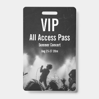 Tarjeta De Identificación Insígnia de pase de acceso total VIP personalizado