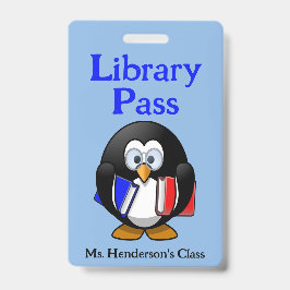 Tarjeta De Identificación Insignia de pase de biblioteca escolar para maestr