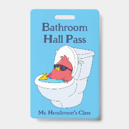 Tarjeta De Identificación Insígnia de pase de corredor de baño de escuela de