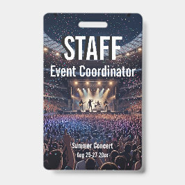 Tarjeta De Identificación Insígnia de pase de festival de acceso total VIP p