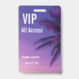 Tarjeta De Identificación Insígnia de pase de festival de acceso total VIP p