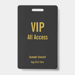 Tarjeta De Identificación Insígnia de pase de festival de concierto de acces