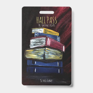 Tarjeta De Identificación Insígnia de pase de Hall de Libros de Conocimiento