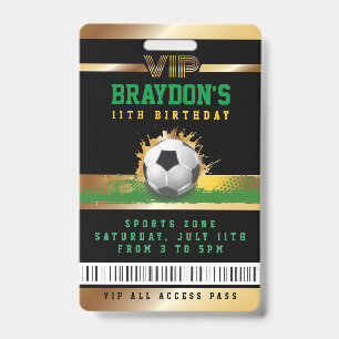 Tarjeta De Identificación Insígnia de pase de oro VIP SOCCER ALL ACCESS