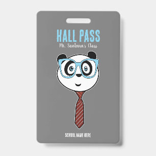 Tarjeta De Identificación Insígnia de pase de Panda Nerd