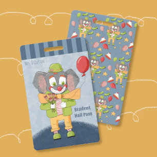Tarjeta De Identificación Insígnia de pase de sala con tema de circo payaso