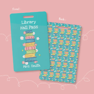 Tarjeta De Identificación Insignia de pase del pasillo de la biblioteca de a