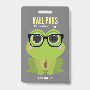 Tarjeta De Identificación Insignia de paso del salón del nerd de la rana