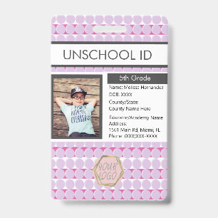 Tarjeta De Identificación Insignia de patrón de estudiante de educación en c